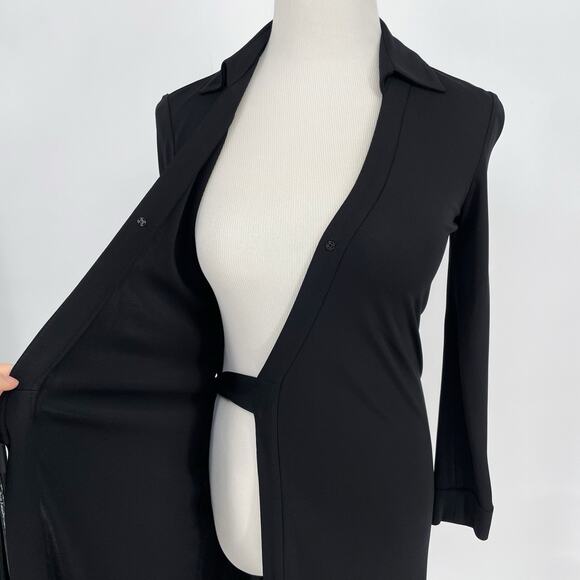 Diane Von Furstenberg Black Jeanne Size 2 Classic Stretchy Wrap Dress DVF E5 - Picture 9 of 10